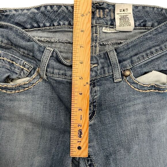 Cruel Womens Mackenna Denim Jeans Low Rise Bootcut Faded Blue Wash Flared 9 Long - Picture 8 of 9
